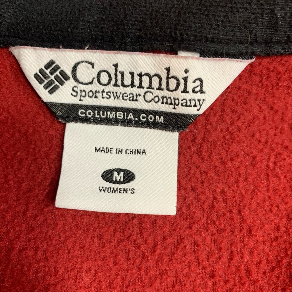 🦉/ Columbia Maroon Fleece Full-Zip Vest Sz M - Picture 3 of 9